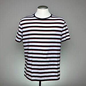 Ralph Lauren Purple Label Striped T-Shirt XL White Navy Red Cotton